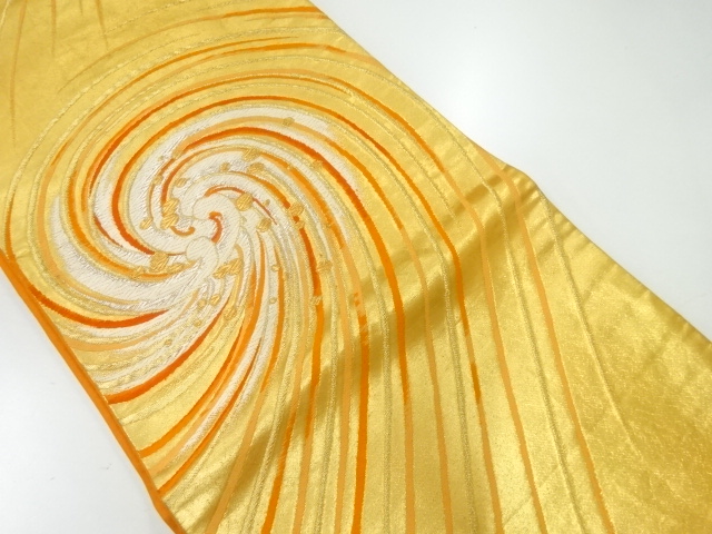 アンティーク　渦潮模様織出し袋帯（材料）